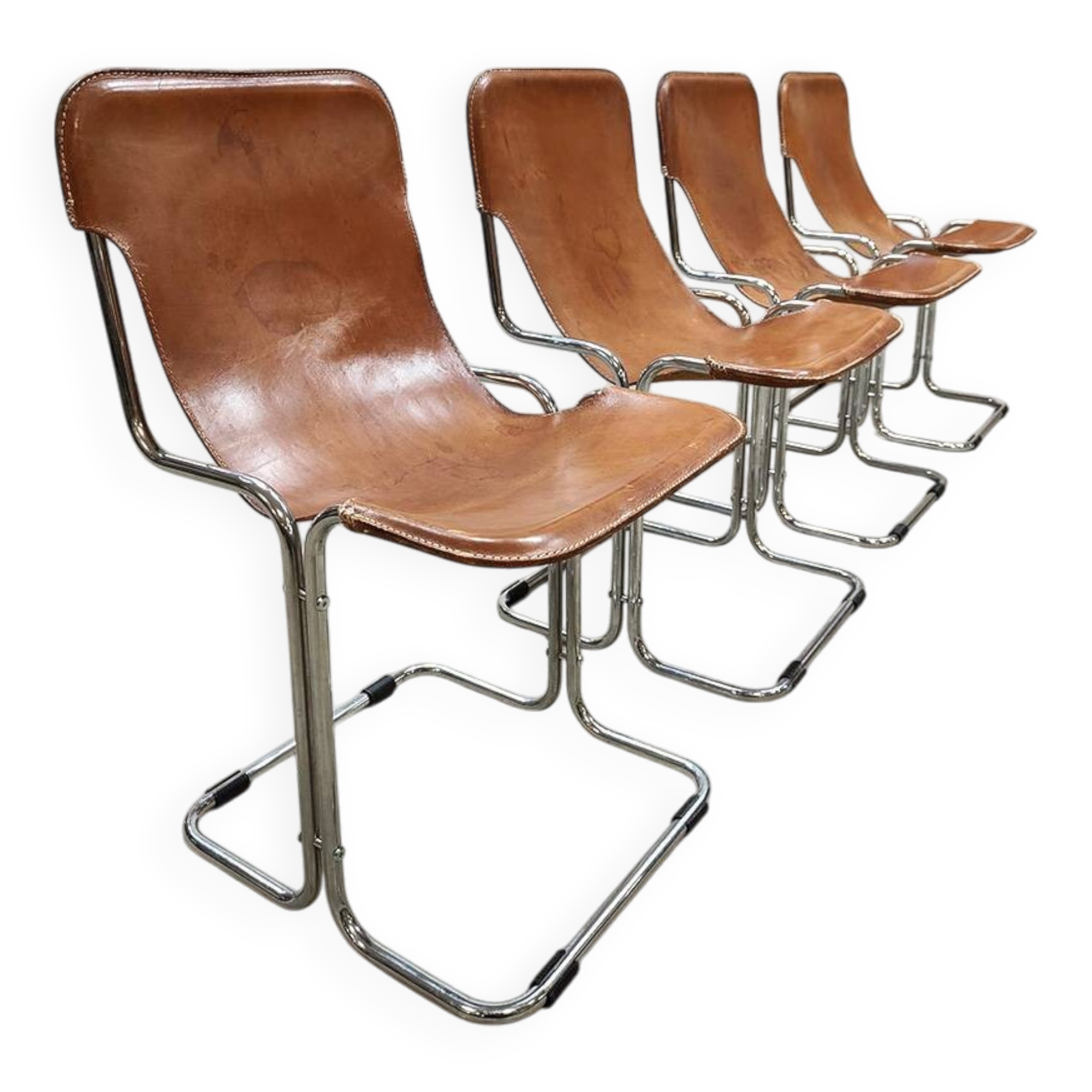 Vintage leather Calla Arflex dining chair Ari Colombo