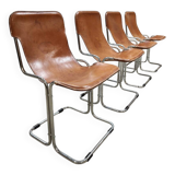 Chaise de salle à manger en cuir vintage Calla Arflex Ari Colombo