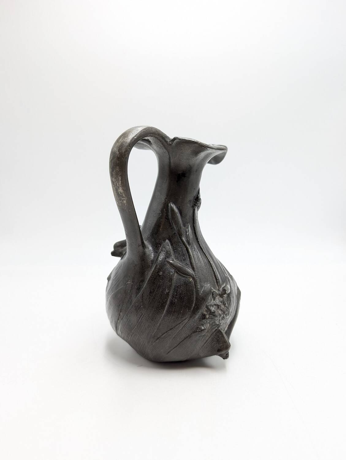 Pewter vase - art nouveau - nude woman j. garnier
