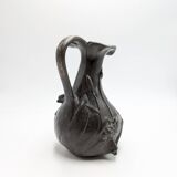Pewter vase - art nouveau - nude woman j. garnier