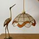 Vintage lampshade suspension in mother-of-pearl and brass