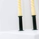 Set of 2 glossy black metal candleholders in retro Ikea Memphis style