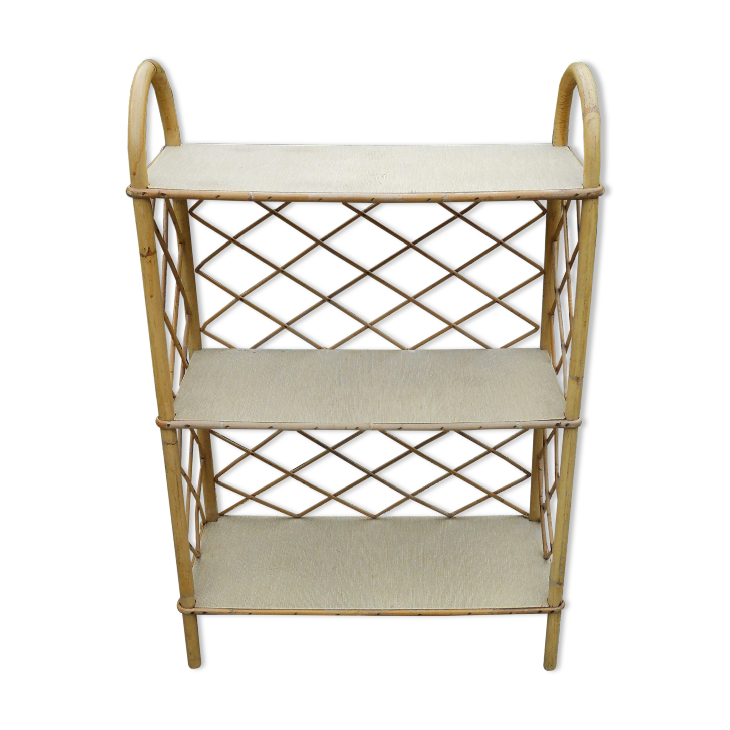 Rattan standing shelf 60s