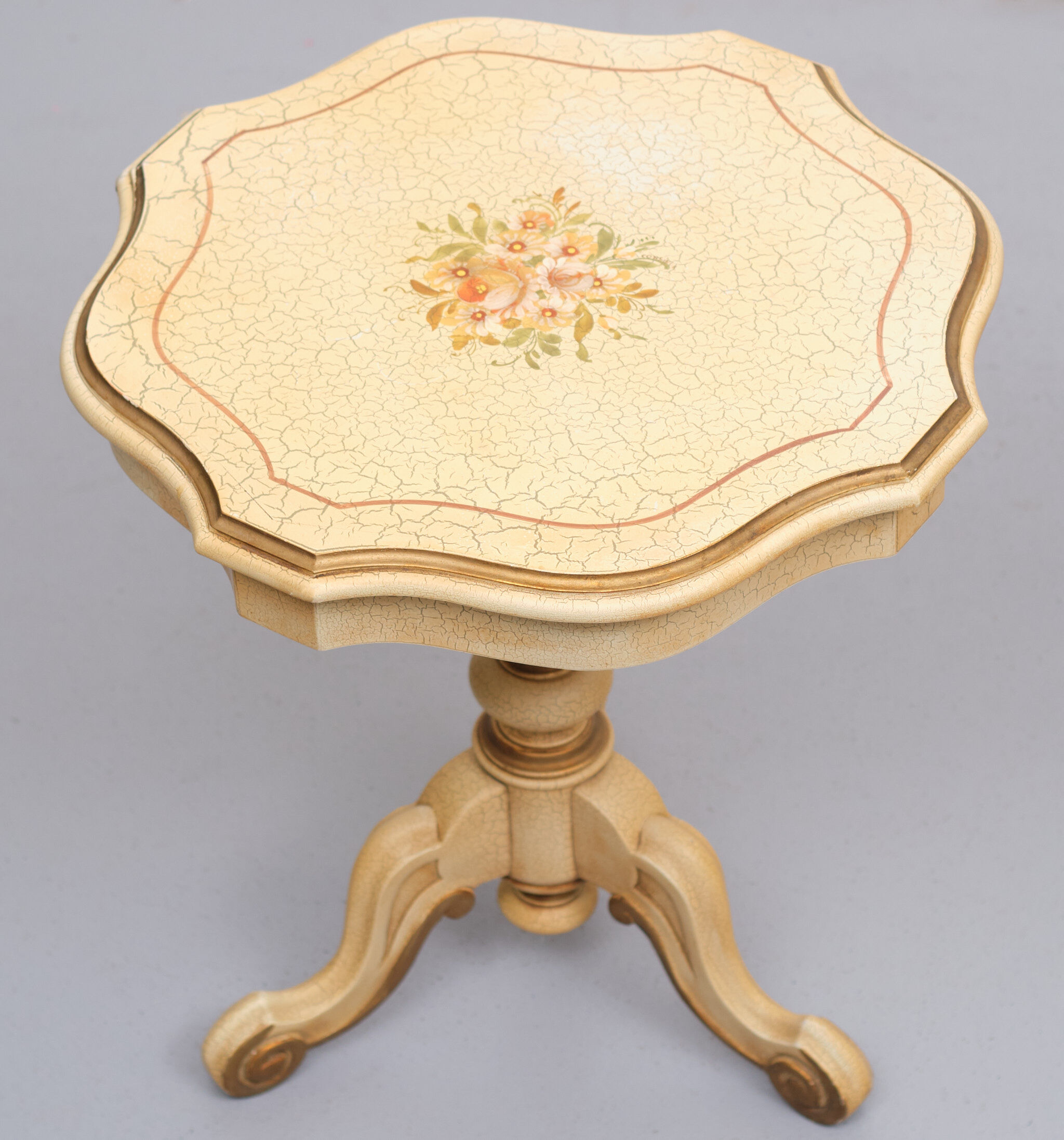 2 Classic Italian Craquelure Side Tables 1960s