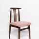 Mid-Century Beech Chair in Pale Pink Boucle, Walnut Wood, by M. Zielinski, Europe, 1960s