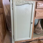 Vintage wooden buffet in sage green
