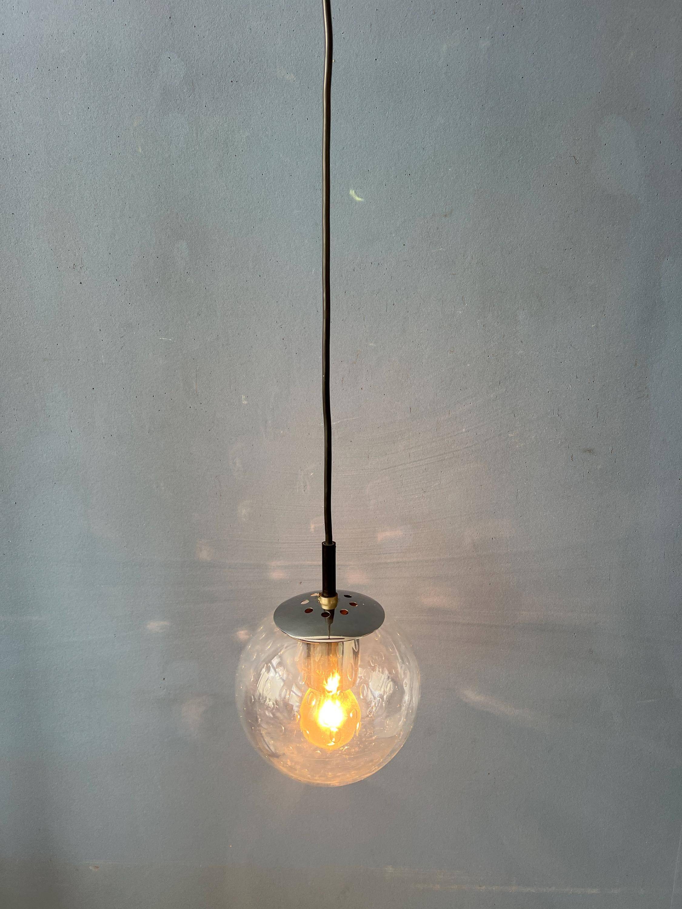 Small vintage bubble glass pendant Raak