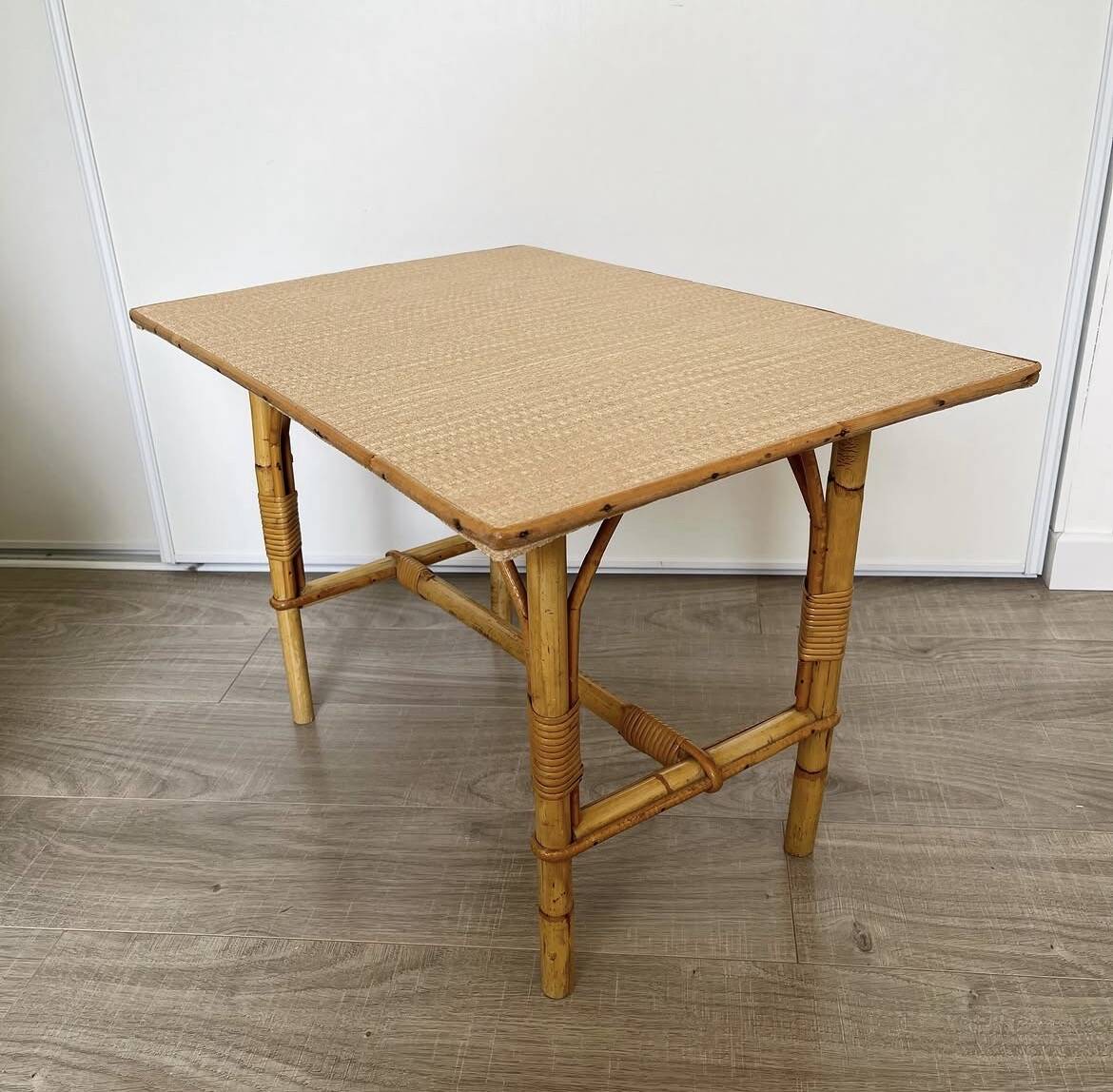 Vintage rattan coffee table