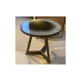 Treviso table in brass and red edition lacquer top