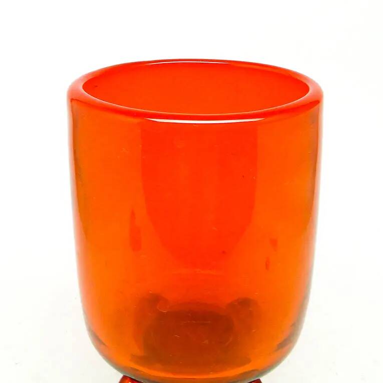 Modernism vase, orange glass, designed by J. Słuczan-Orkusz, Poland, 1970s
