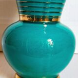 Art-deco vase in green and gold slip