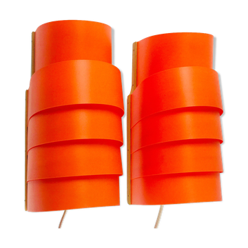 Pair of Scandinavian Model V 311 Wall Lights by Hans-Agne Jakobsson for Ellysett, Sweden, 1970s