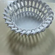 Woven white earthenware basket – attributed to Émile Tessier, Malicorne