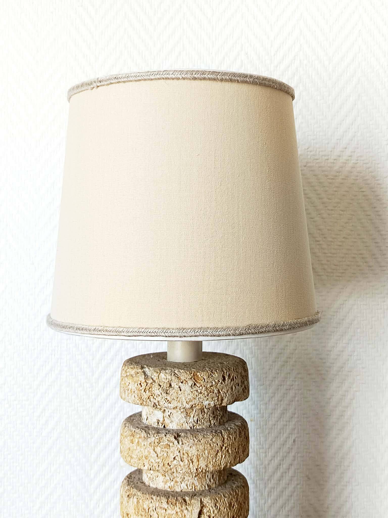 Brutalist stone lamp in Tormos style, circa 1970.