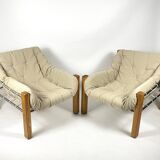 Jean Gillon  “Amazonas” 2 Lounge Chairs and Ottoman  (set of 3) for Italma