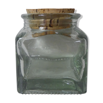 Square glass jar vintage pot