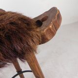 Set of 2 Spanish stools with cowhide, 1960s