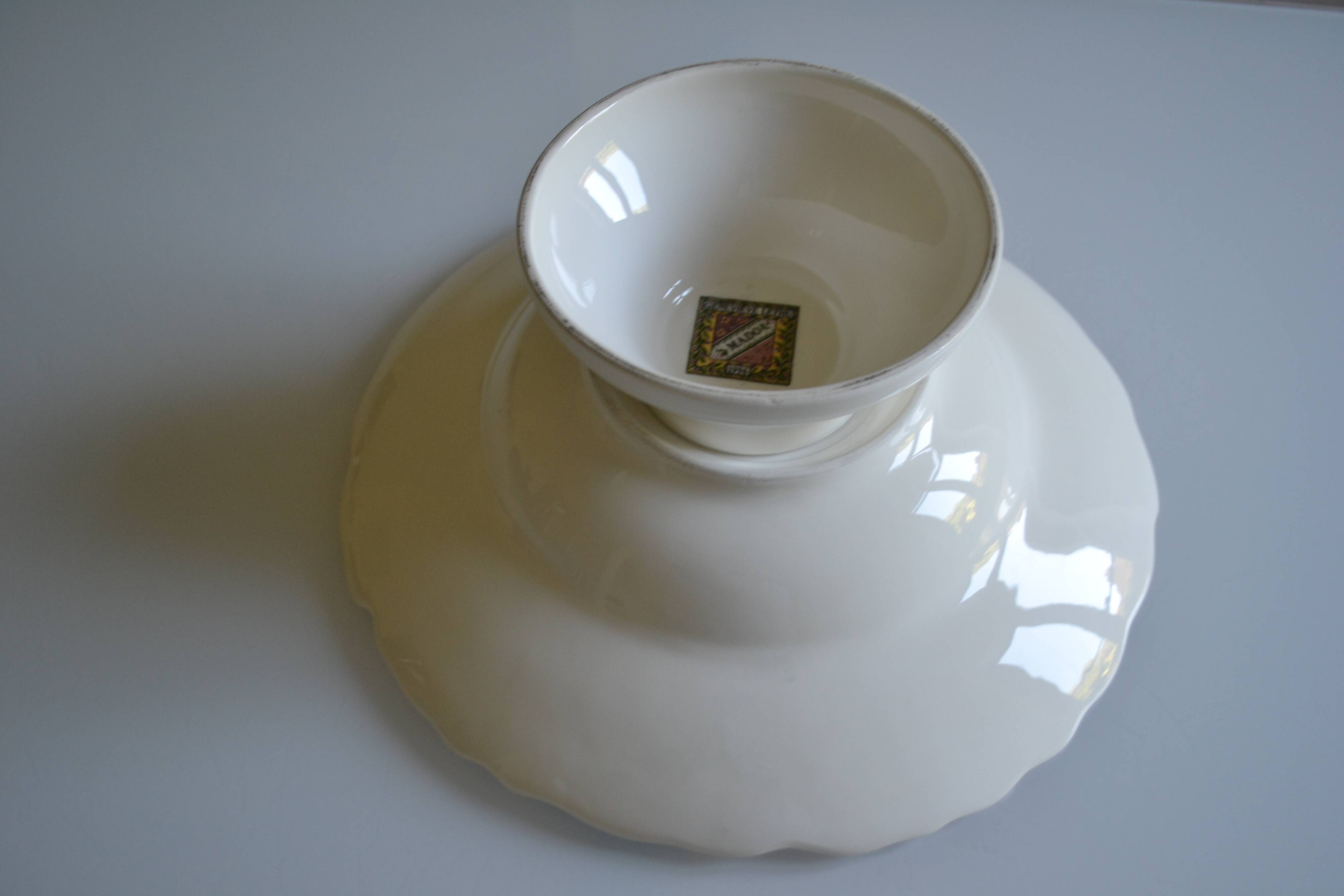 Geneviève Lethu "Mado" large earthenware slip bowl D: 38 cm