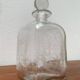 Vintage Danish glass bottle with engraving.