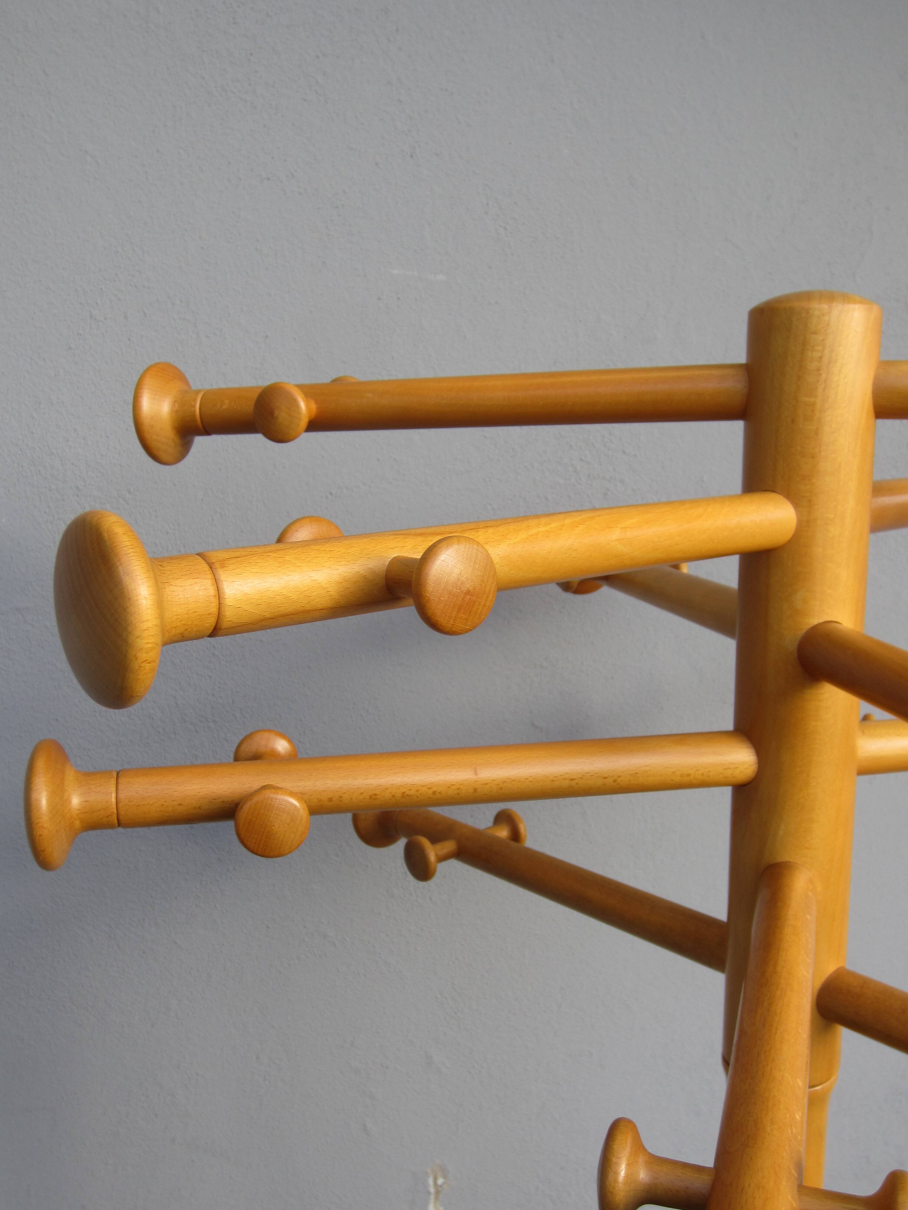 Scandinavian wooden coat rack by Nanna Ditzel