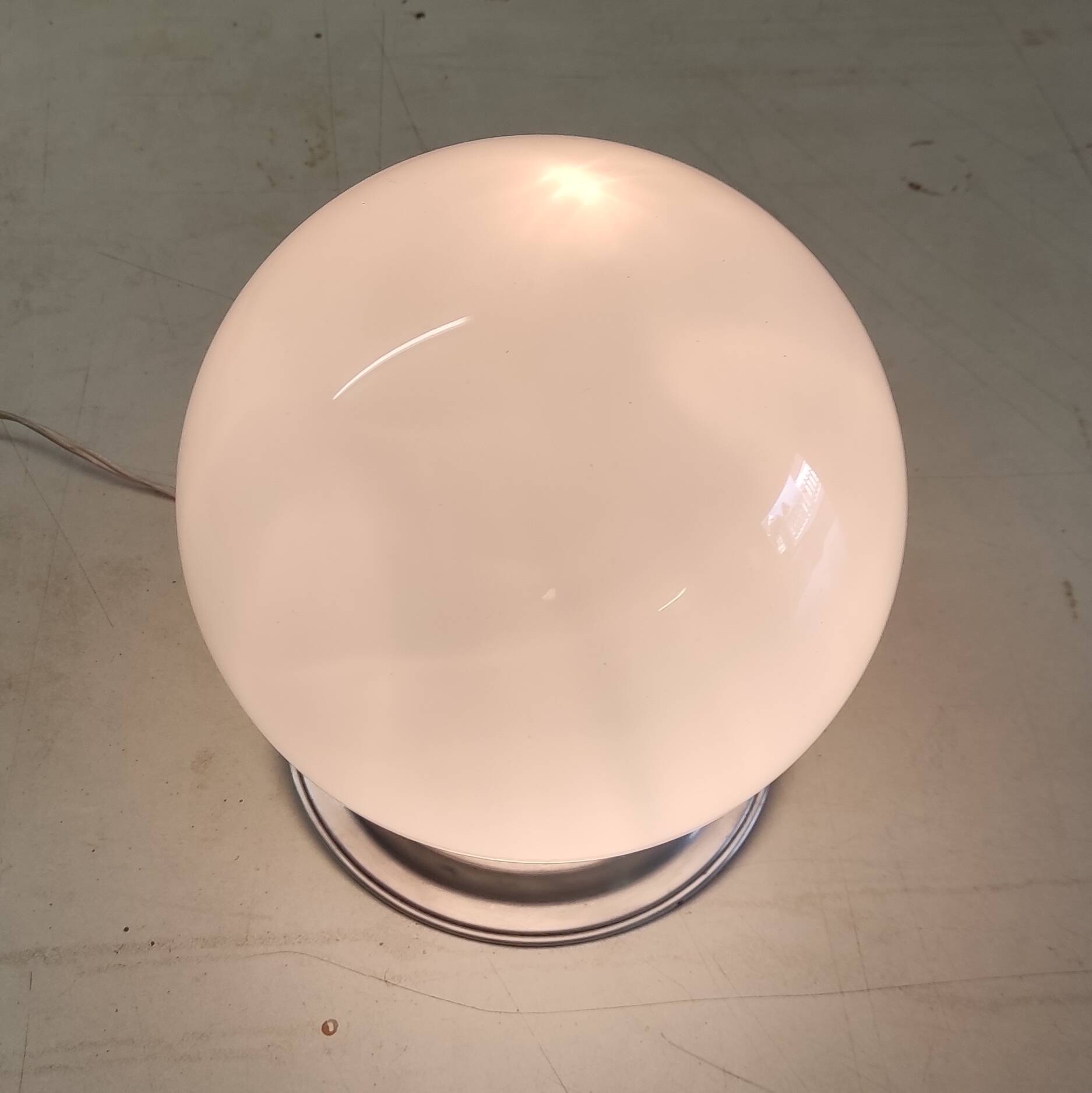 20cm opaline globe ceiling or table lamp - mid-20th century