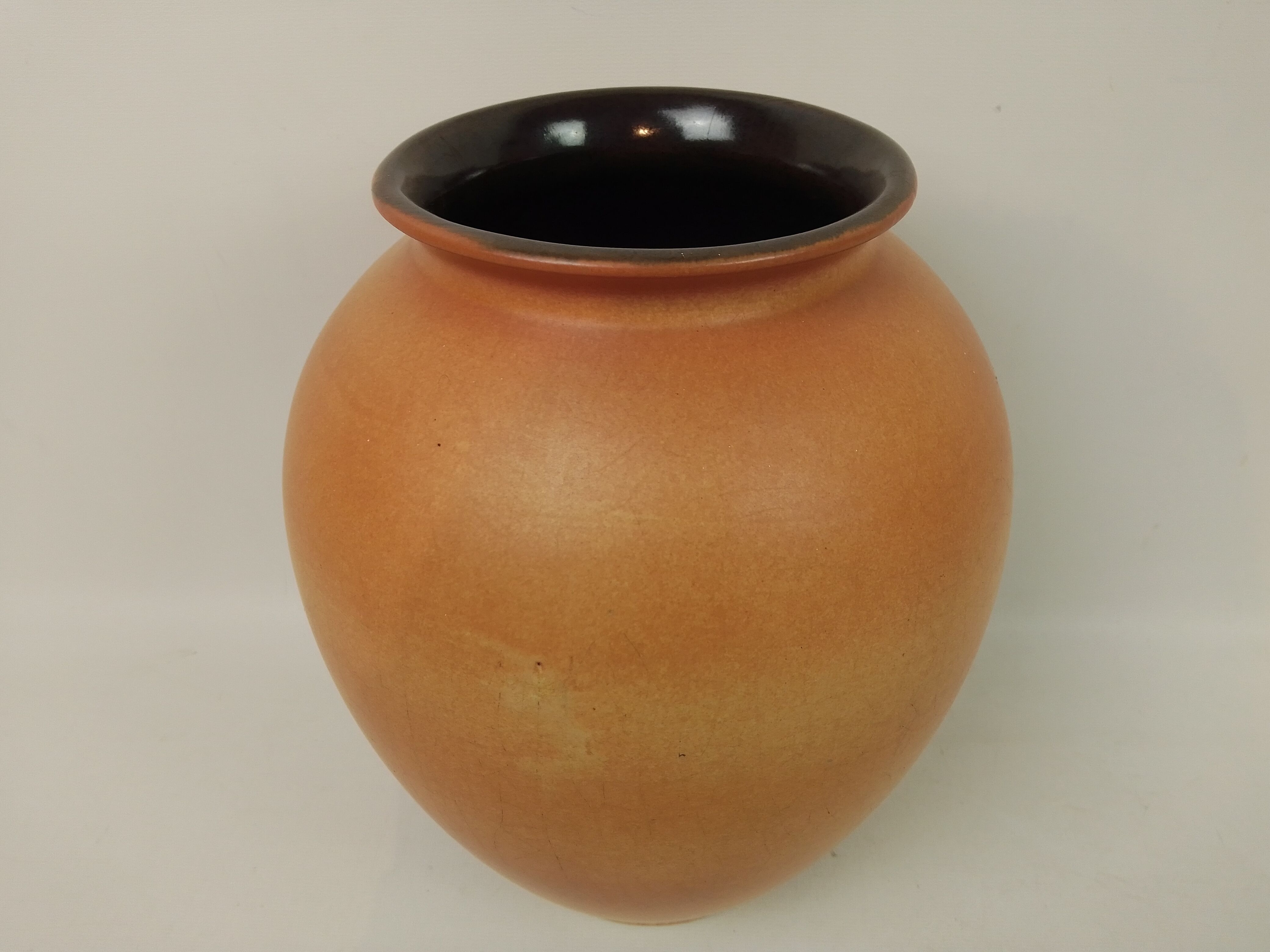 Brown inner orange-brown vase - W.Germany