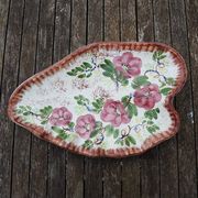 Antique Large Hand Painted Ceramic Heart Dish
