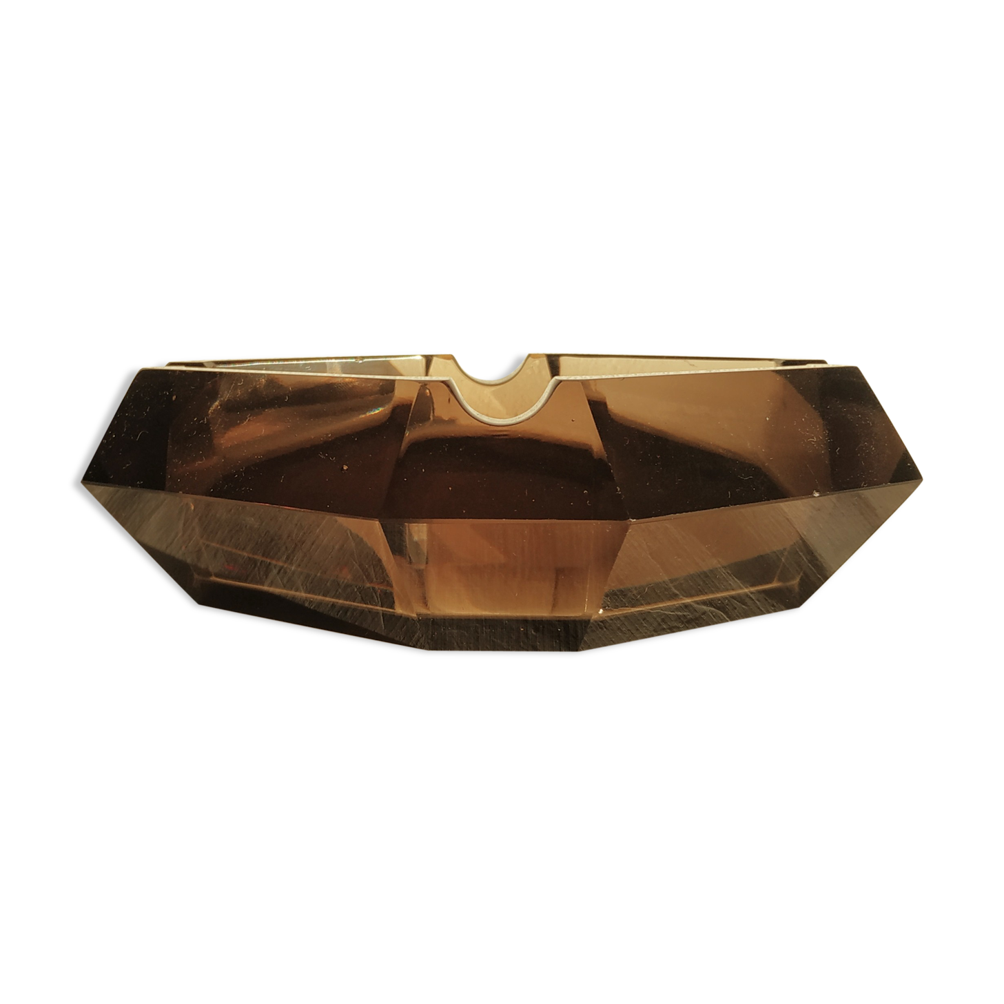 Cendrier en verre fumé