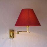 Large vintage brass swing arm wall lamp - Høvik Verk Norway - Hollywood Regency 1970s.