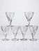 Antique service of 6 cut crystal glasses attributed to Moser, Bohemia.