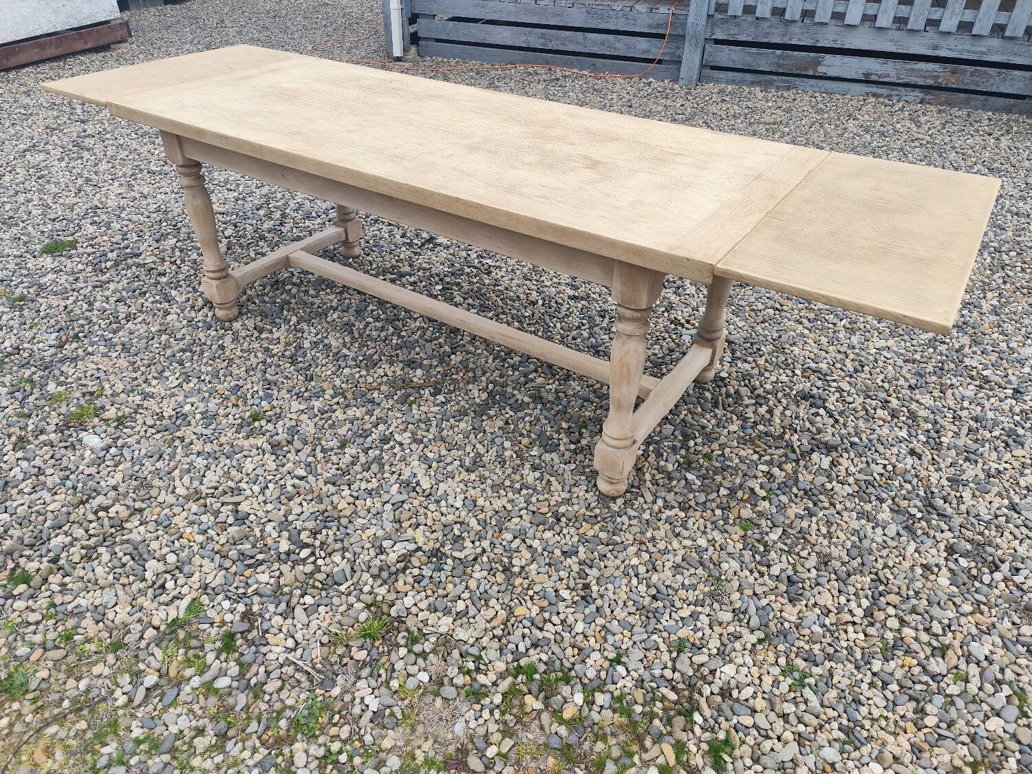 Farmhouse table with two extensions