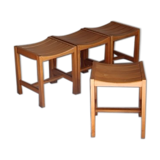 Suite of 4 stools design Sornay beech solid 1960