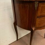 Commode demi lune de style Louis XV en marqueterie XX siècle