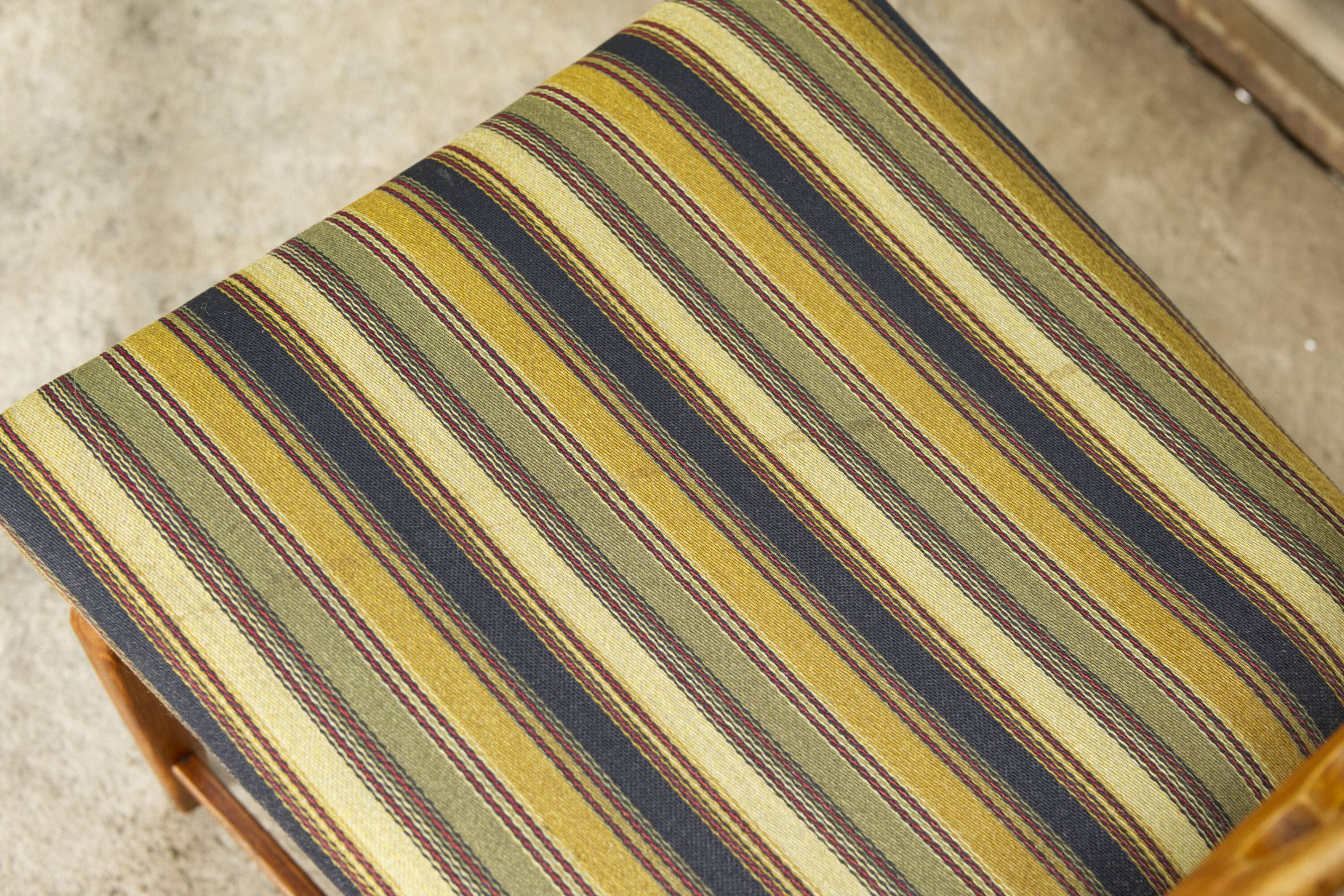 Set of four oak and wool dining room chairs by Henning Kjaernulf, 1960's