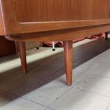 Enfilade scandinave vintage en teck avec portes à rideau