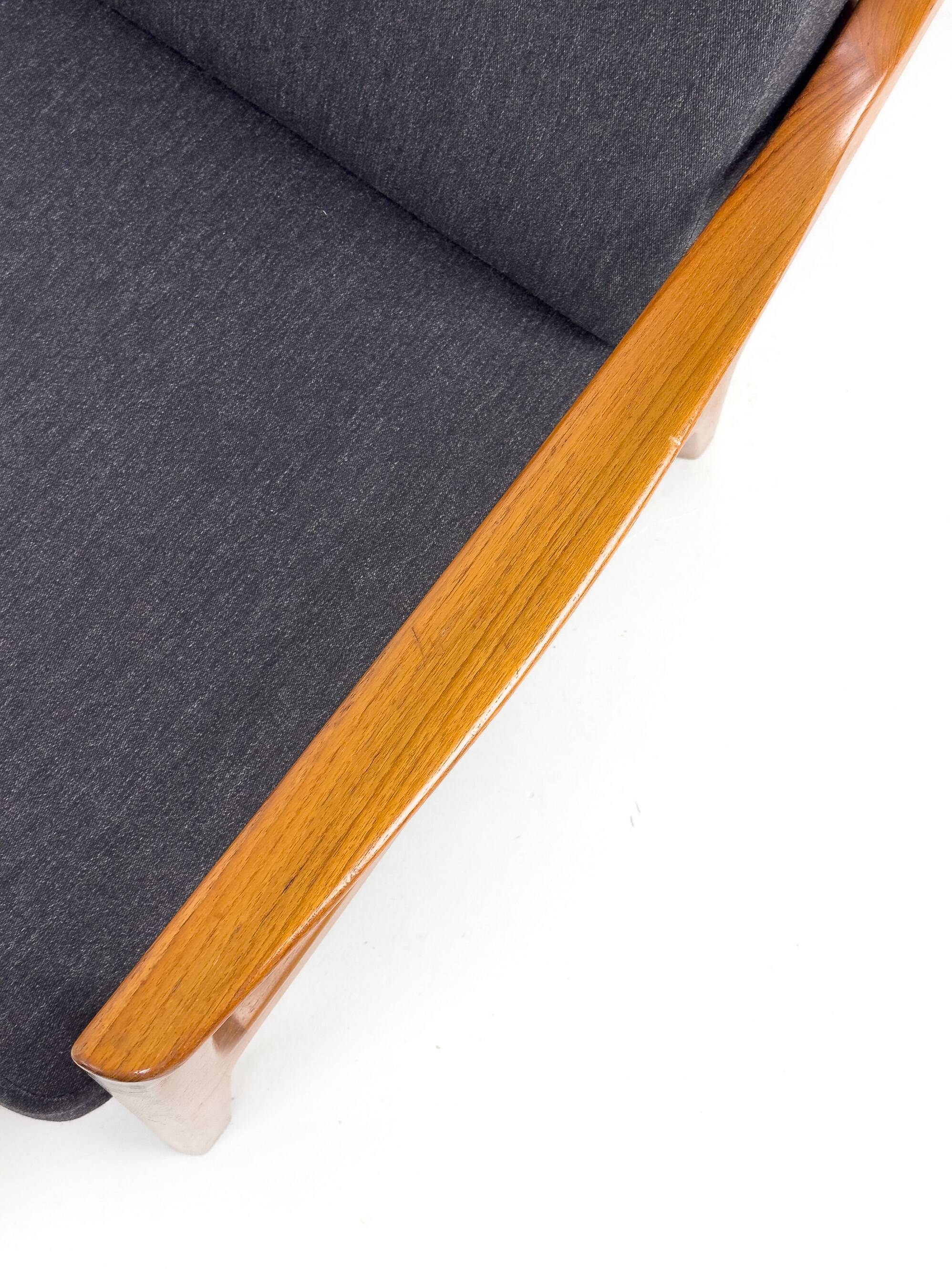 Senator Lounge Chair and Ottoman in Teak and Wool by Ole Wanscher for P. Je