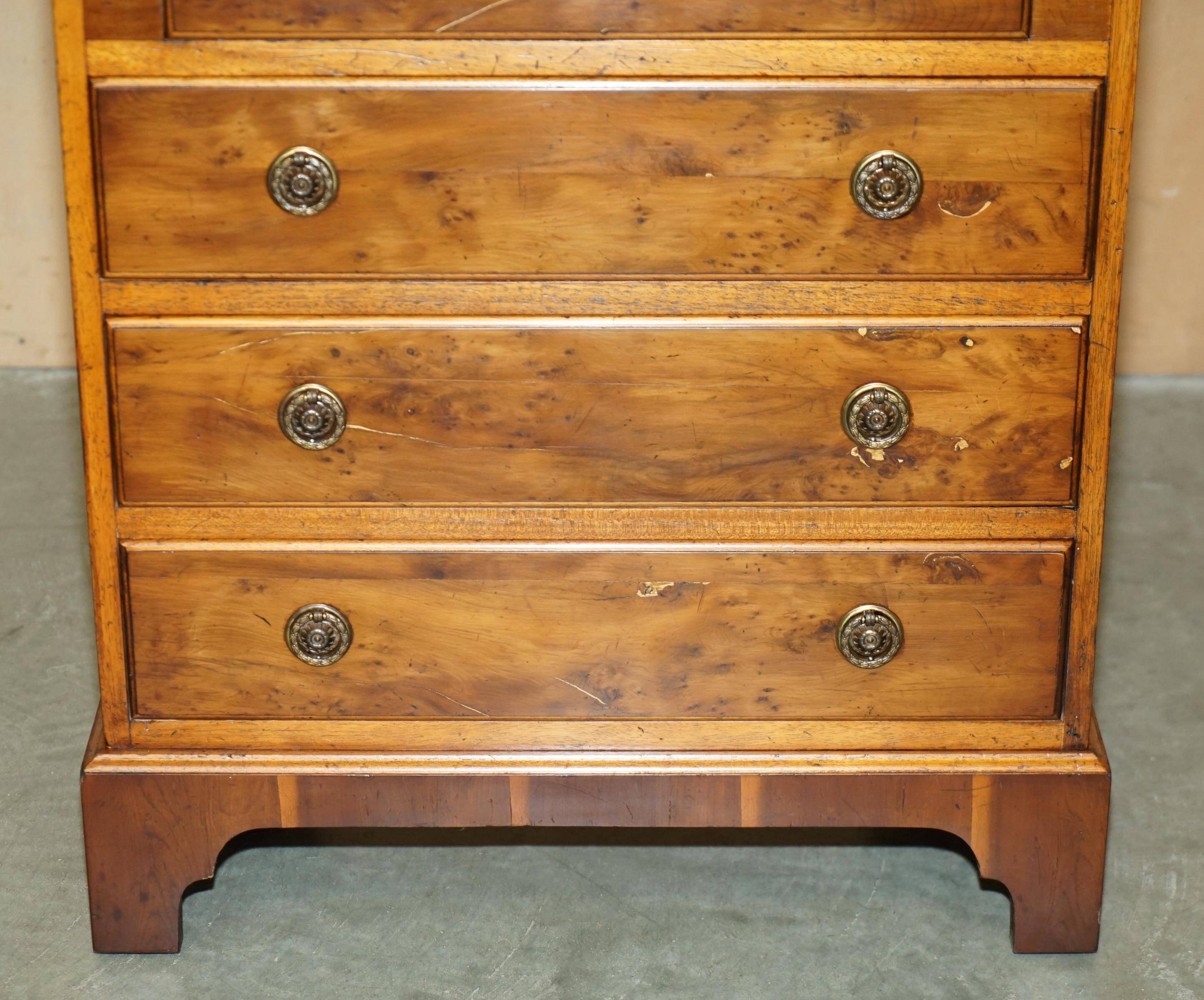 Vintage walnut commode with sliding top in Butler style.