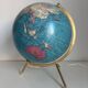 Globe vintage 1975 terrestre verre tripode doré Taride - 32 cm