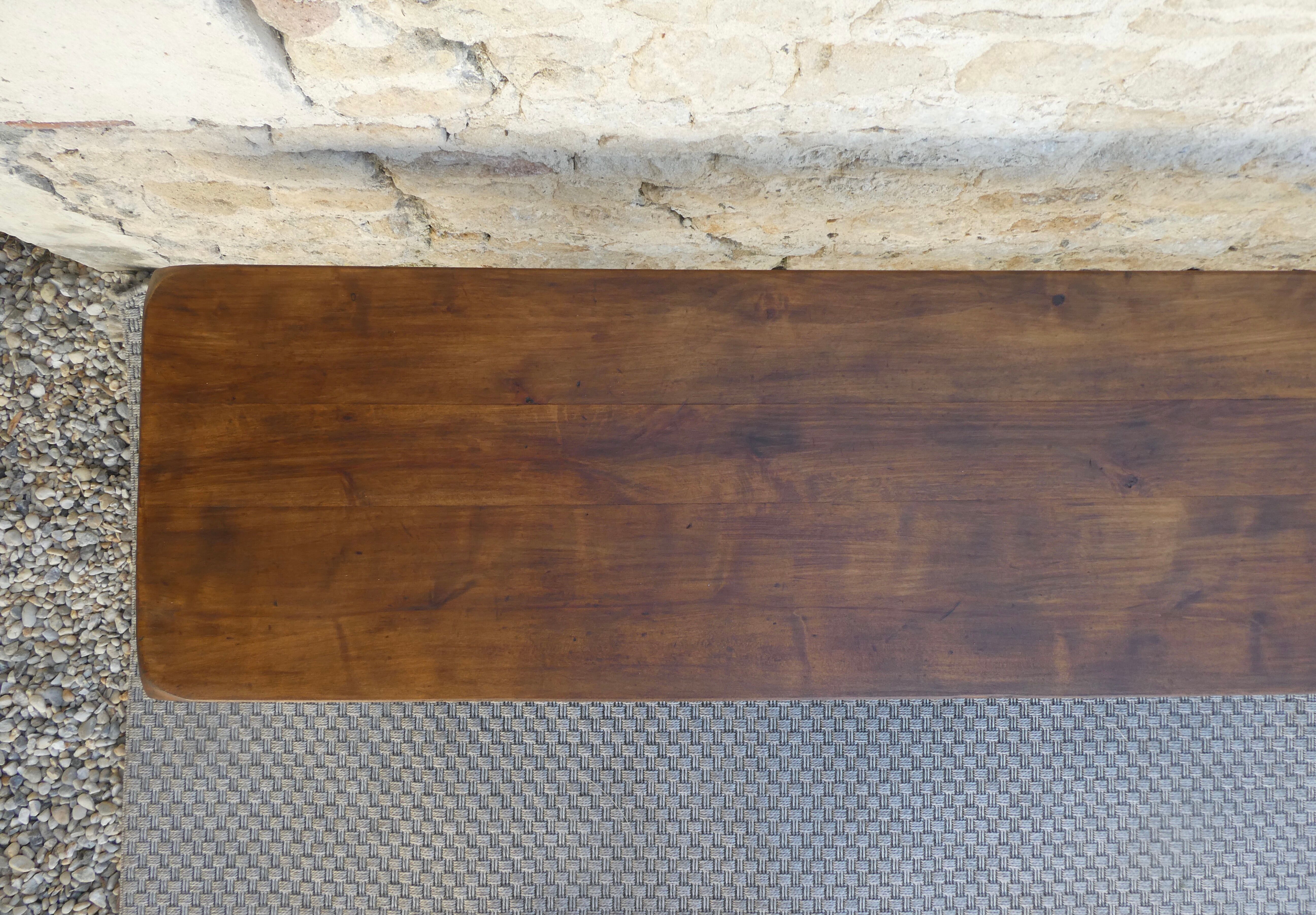 Old monastery bench in solid wood, length 180 cm