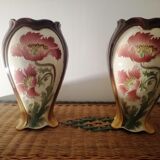 2 barbotines vases Art Nouveau