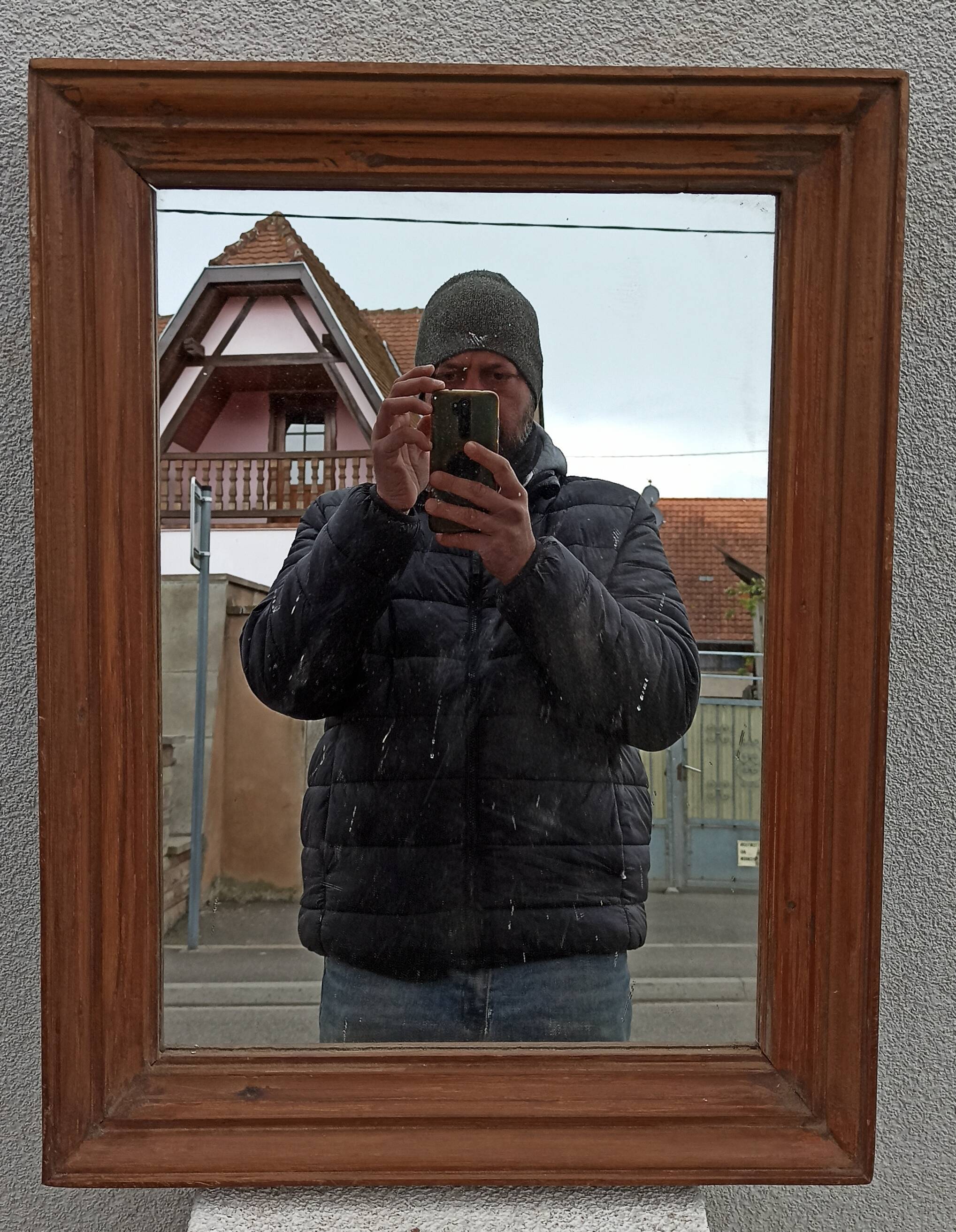 Old wooden mirror