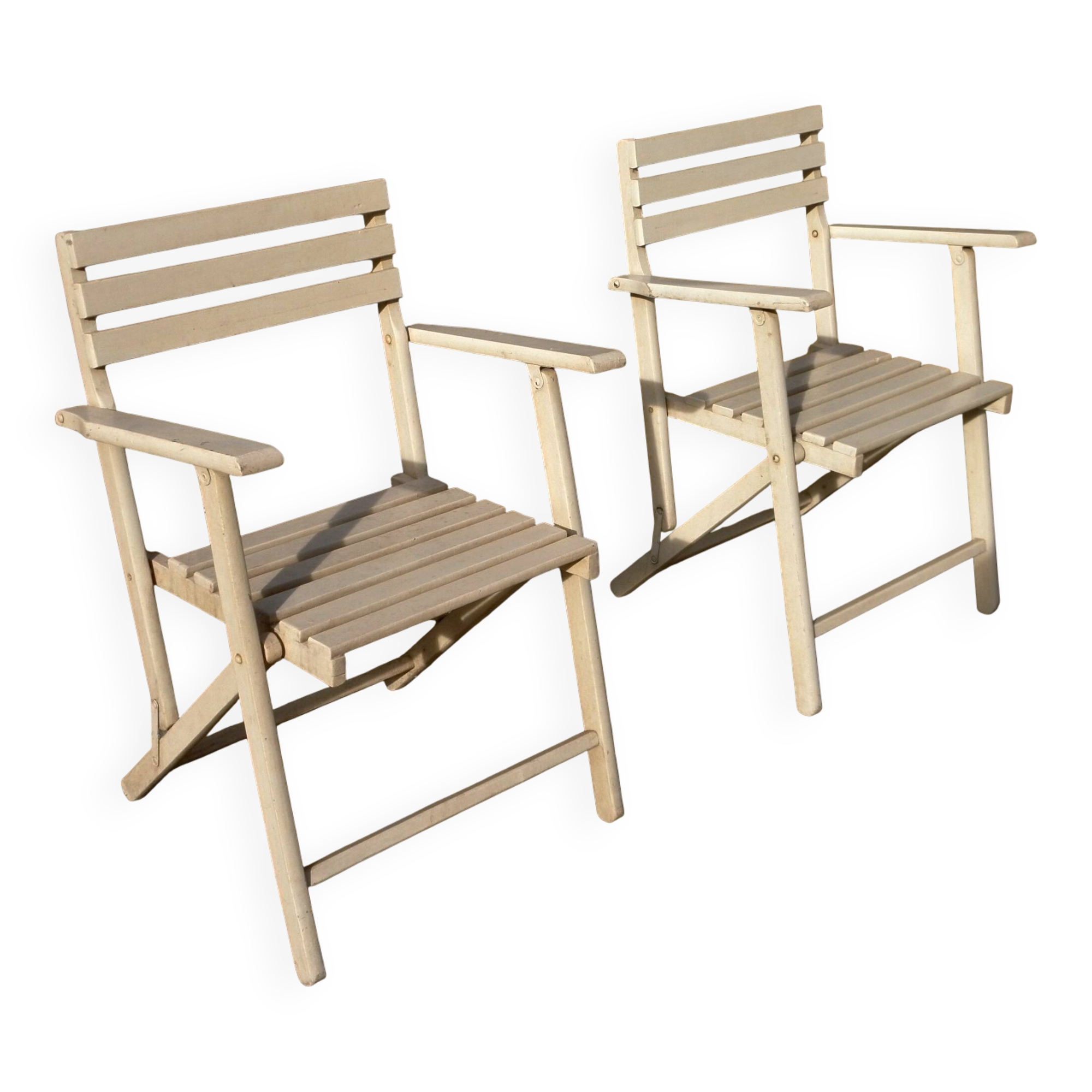 Pair of garden armchairs