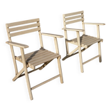 Pair of garden armchairs
