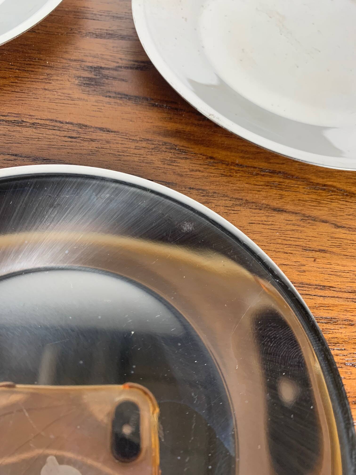 Set of 6 facix stainless steel dessert plates, italy