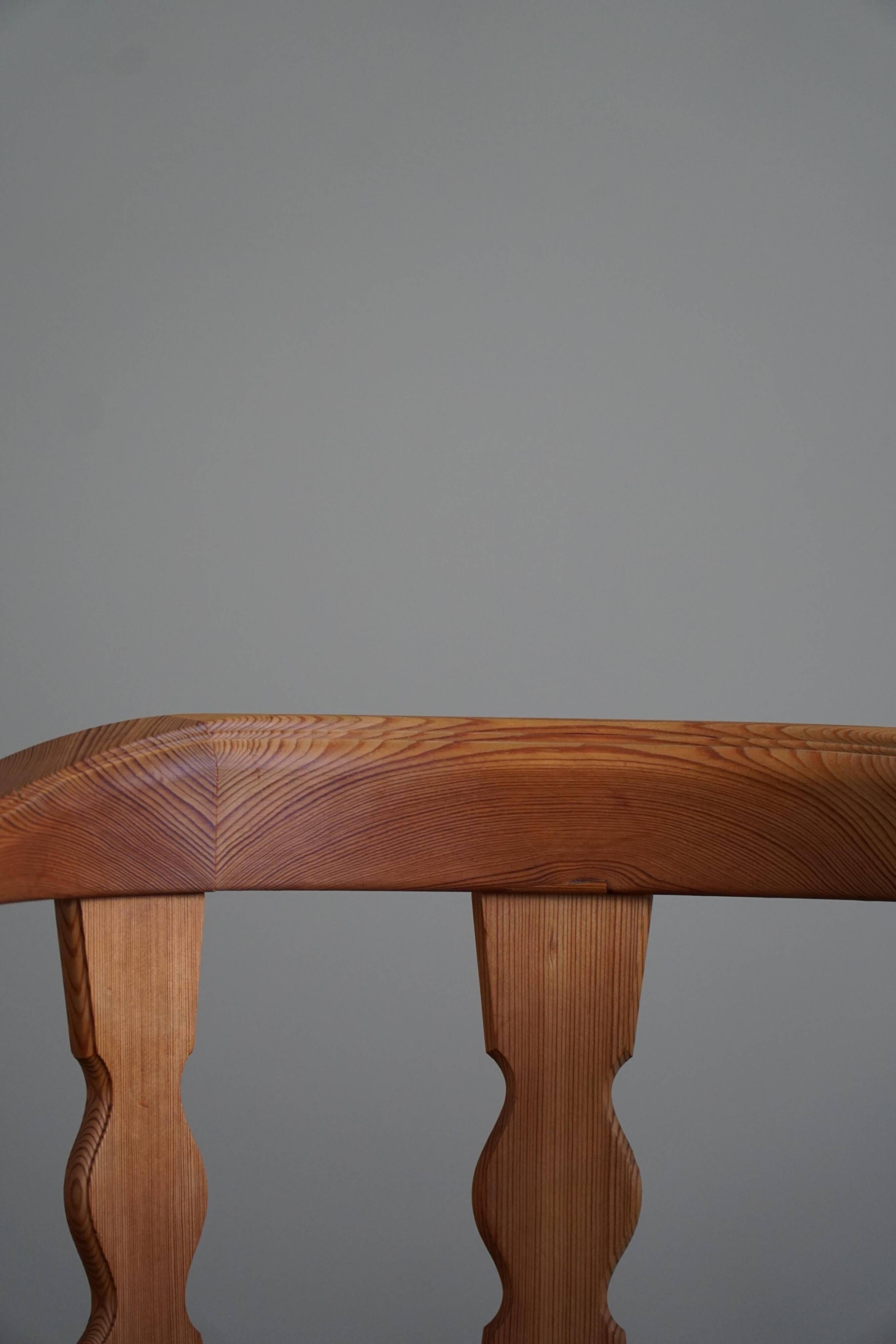 Set of 4 modern Norwegian armchairs by Krogenæs, solid pine, 1950s.