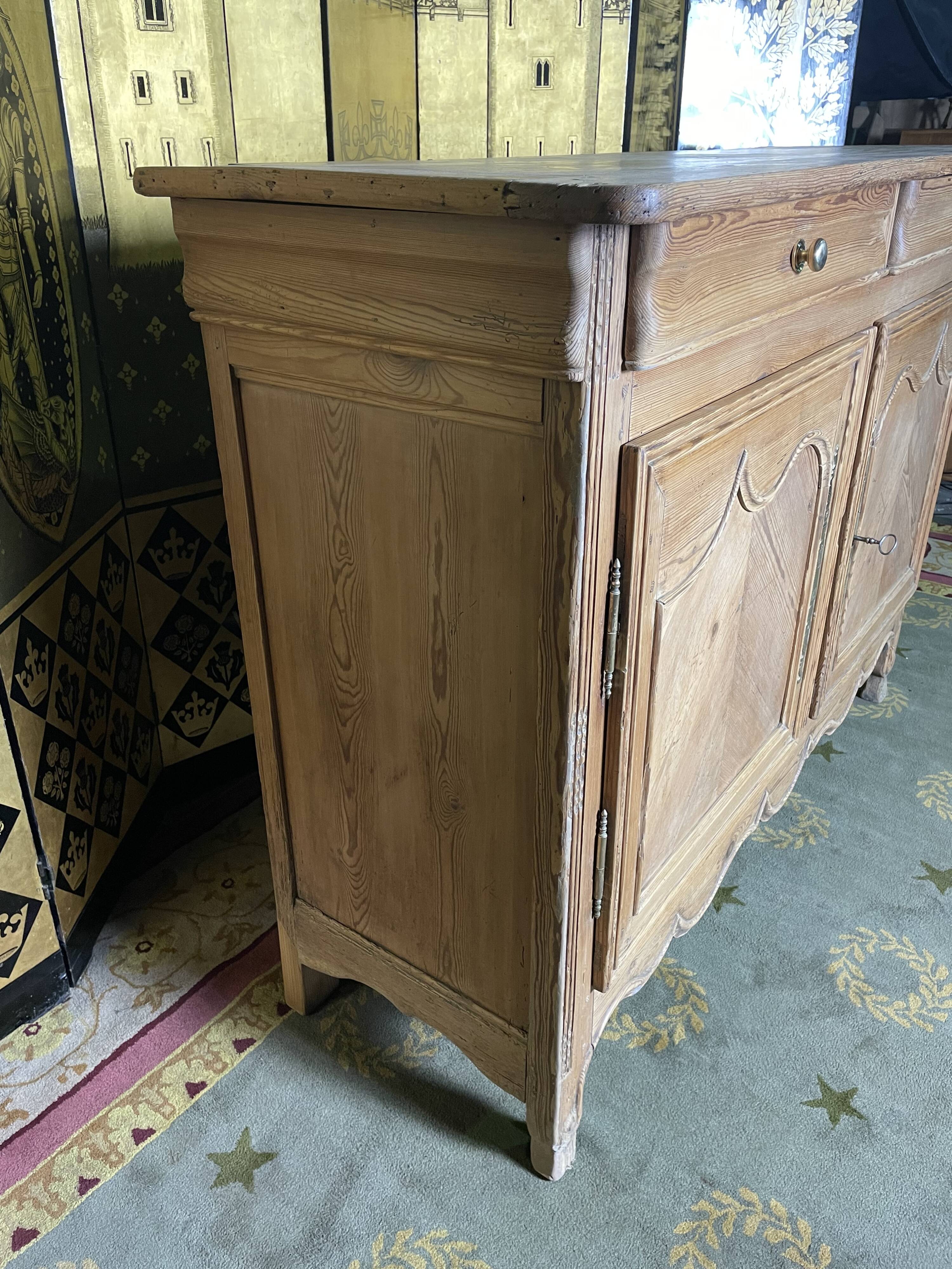 Buffet low fir Louis XV 1850 restored