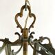 Old suspension lamp in brass and glass 3 burners