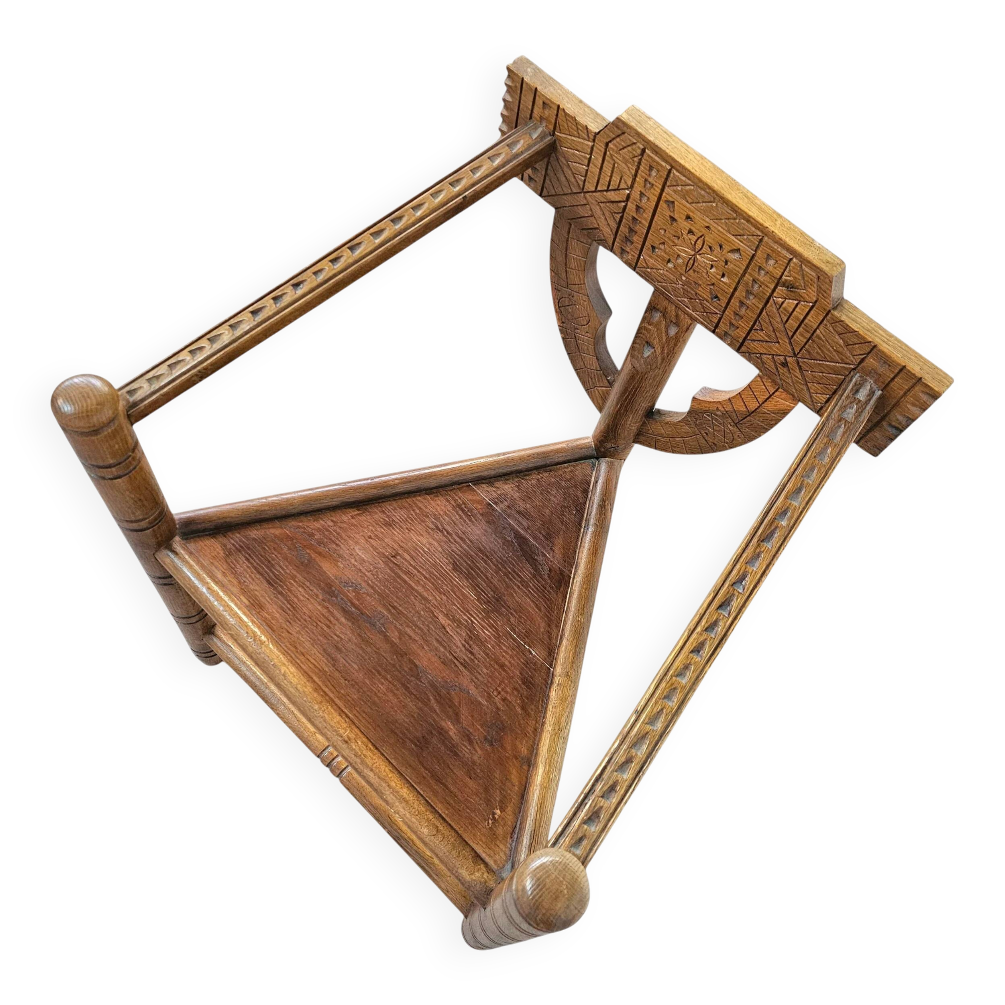 Carved Swedish monk chairs, style attributed to Bernhard Hoettger, made in Sweden, 1940s