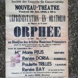 Old theater poster Opéra Orphée June 1944 Perpignan