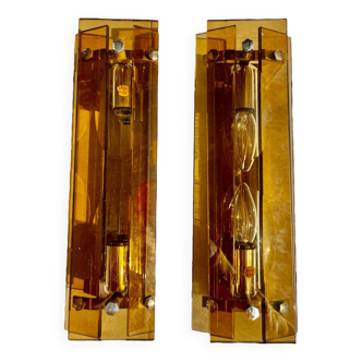 Pair of Veca wall lights, Italy 1970